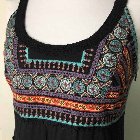 New Free People Womens Boho Chic Embroidered Dress Size 2 Black NWOT - Picture 4 of 14